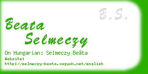 beata selmeczy business card